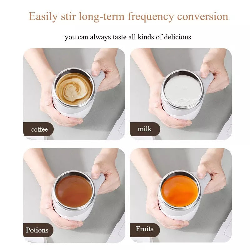 Laddningsbar Automatisk Rörkopp – Kaffekopp med Omrörningsfunktion Milkshake Rotating Magnetic Water Cup